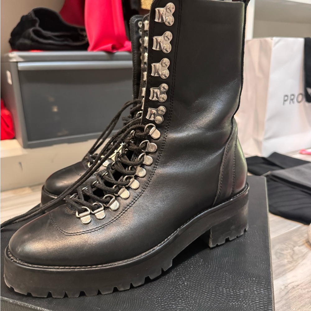 The Kooples Black Lace-Up Women's Boots
